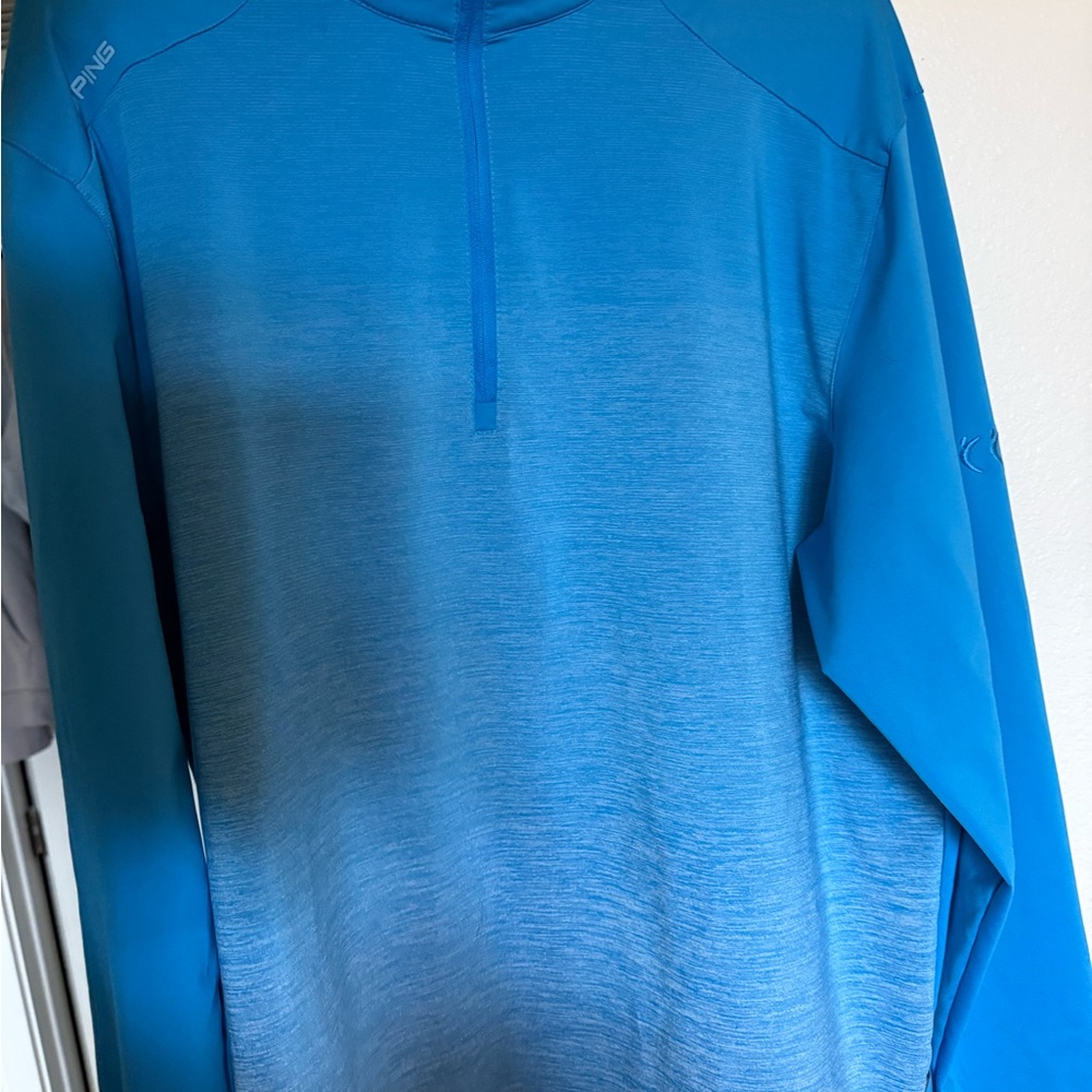 Ping Bright Blue Ombre Quarter-Zip Performance Pullover